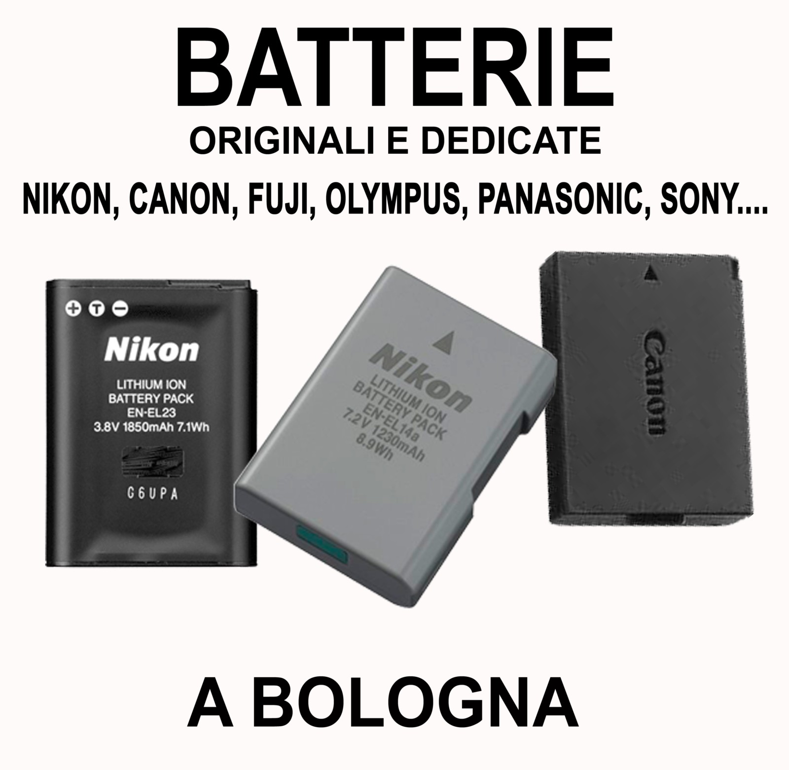 BATTERIE ORIGINALI E DEDICATE PER MACCHINE FOTOGRAFICHE A BOLOGNA