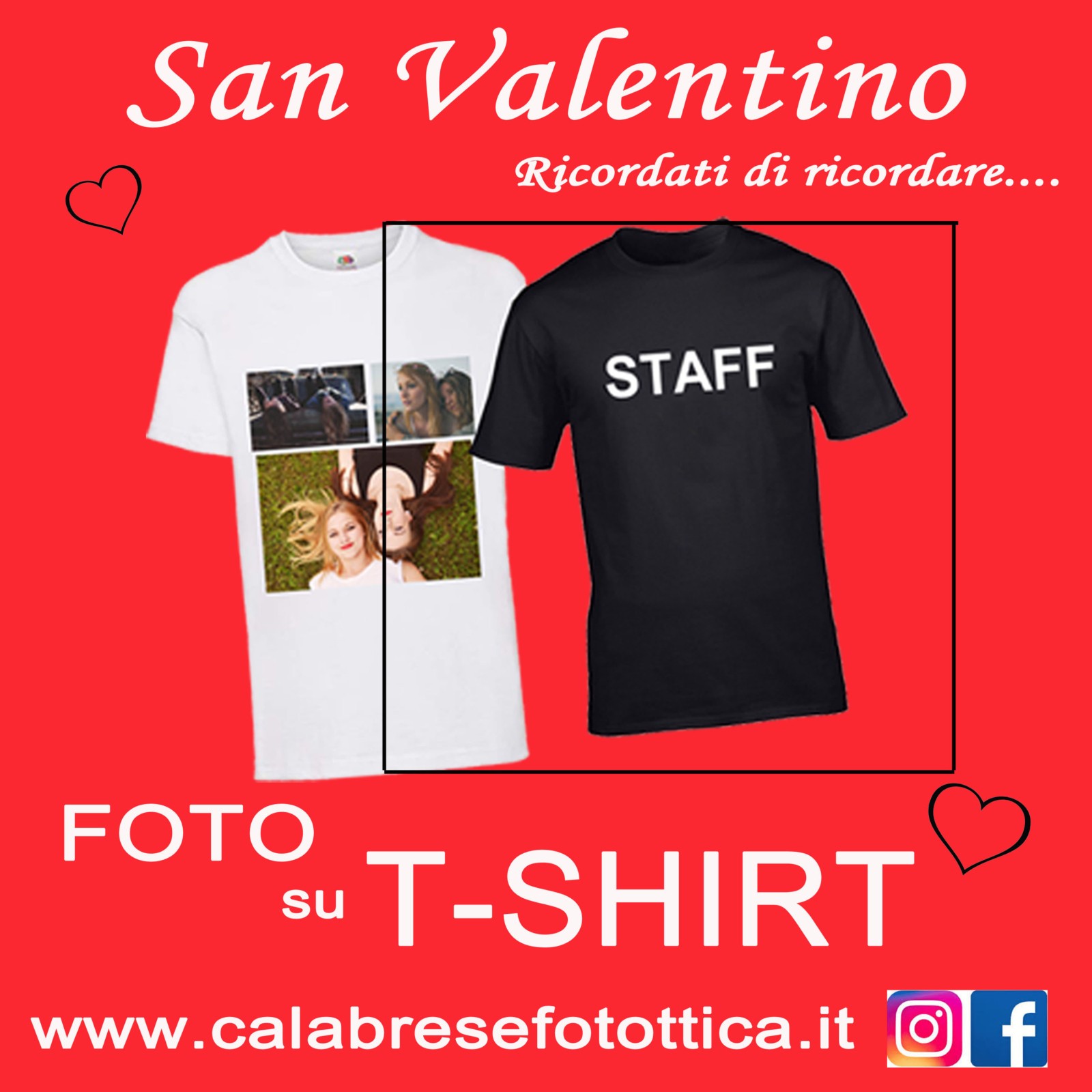 T-SHIRT PERSONALIZZATA CON FOTO A BOLOGNA E SAN LAZZARO DI SAVENA PER SAN VALENTINO