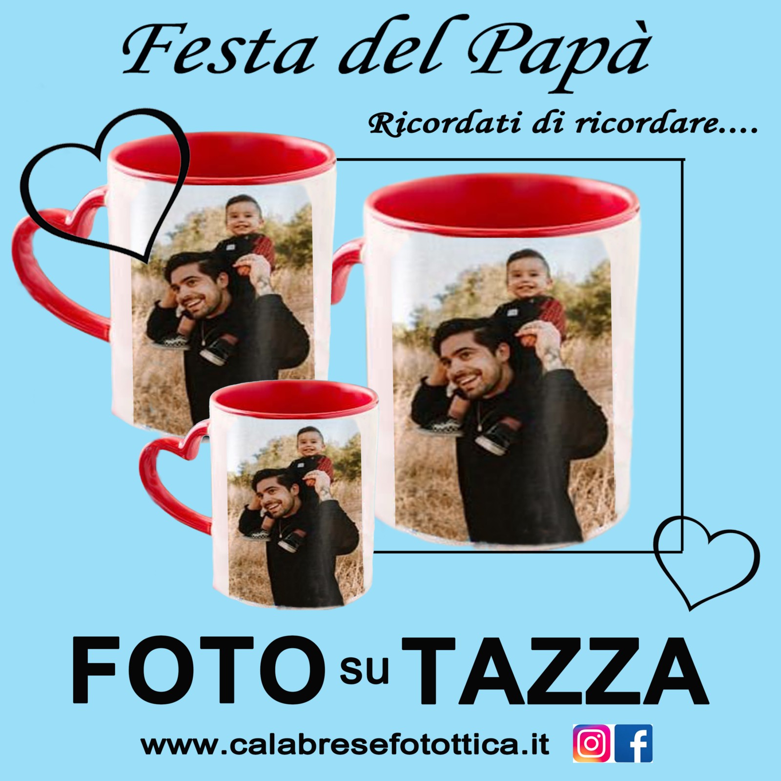 TAZZA PERSONALIZZATA CON FOTO PER LA FESTA DEL PAPA’ A BOLOGNA CALABRESE FOTOTTICA (CALABRESE FOTOTTICA GROUP) VIA B.MARCELLO 10BC BOLOGNA www.calabresefotottica.it
