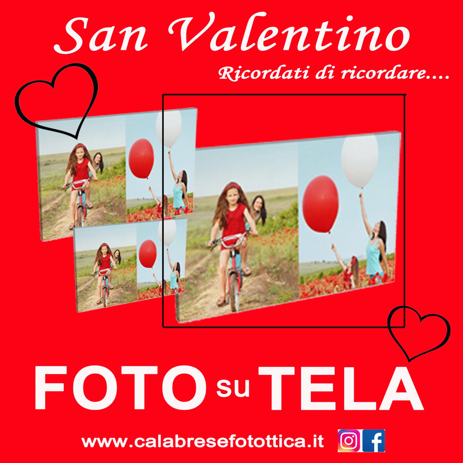 TELA E PANNELLO PERSONALIZZATO CON FOTO PER SAN VALENTINO A BOLOGNA CALABRESE FOTOTTICA (CALABRESE FOTOTTICA GROUP) VIA B.MARCELLO 10BC BOLOGNA www.calabresefotottica.it