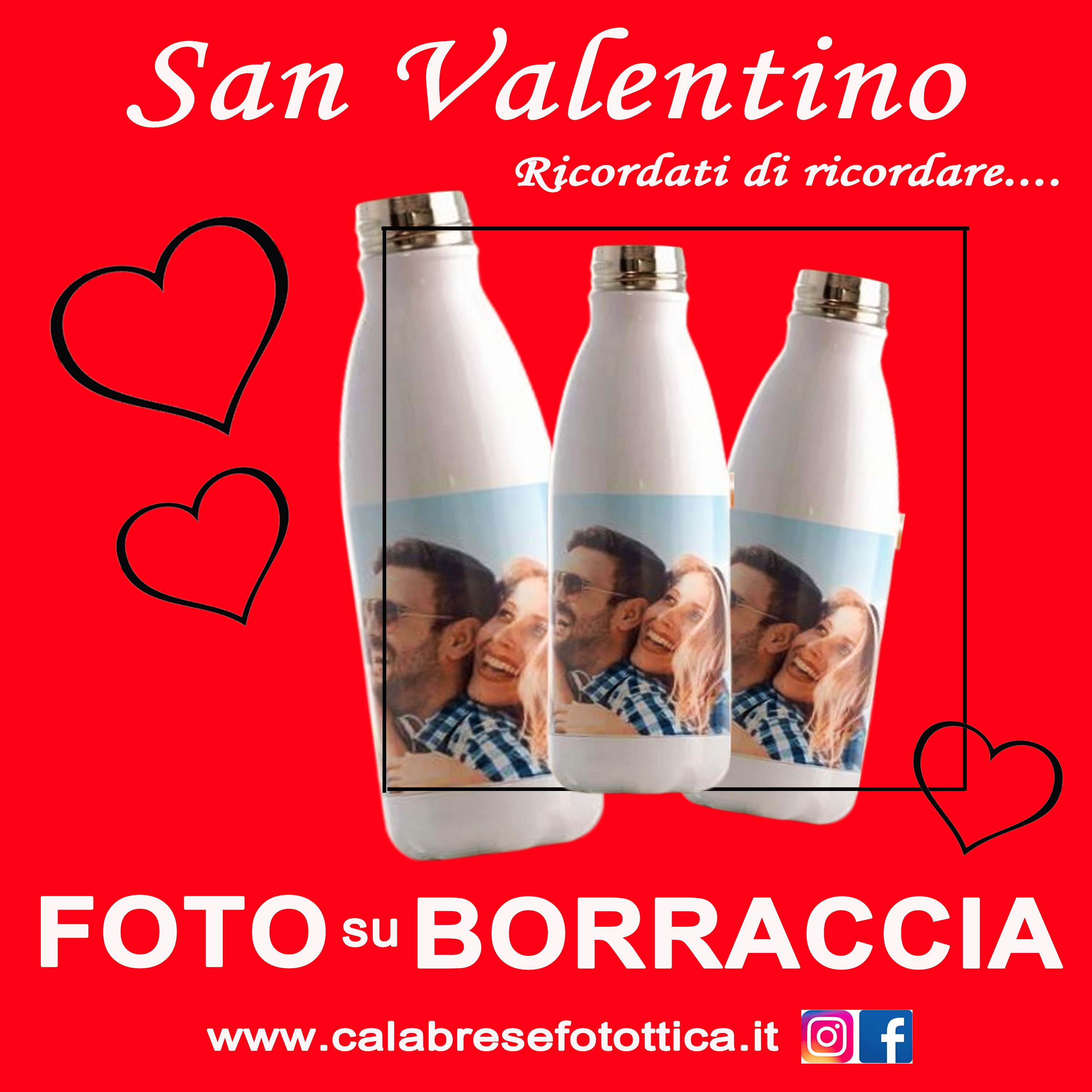 BORRACCIA PERSONALIZZATA CON FOTO PER SAN VALENTINO A BOLOGNA, BOLOGNA CENTRO STORICO QUADRILATERO E SAN LAZZARO DI SAVENA: CALABRESE FOTOTTICA GROUP www.calabresefotottica.it