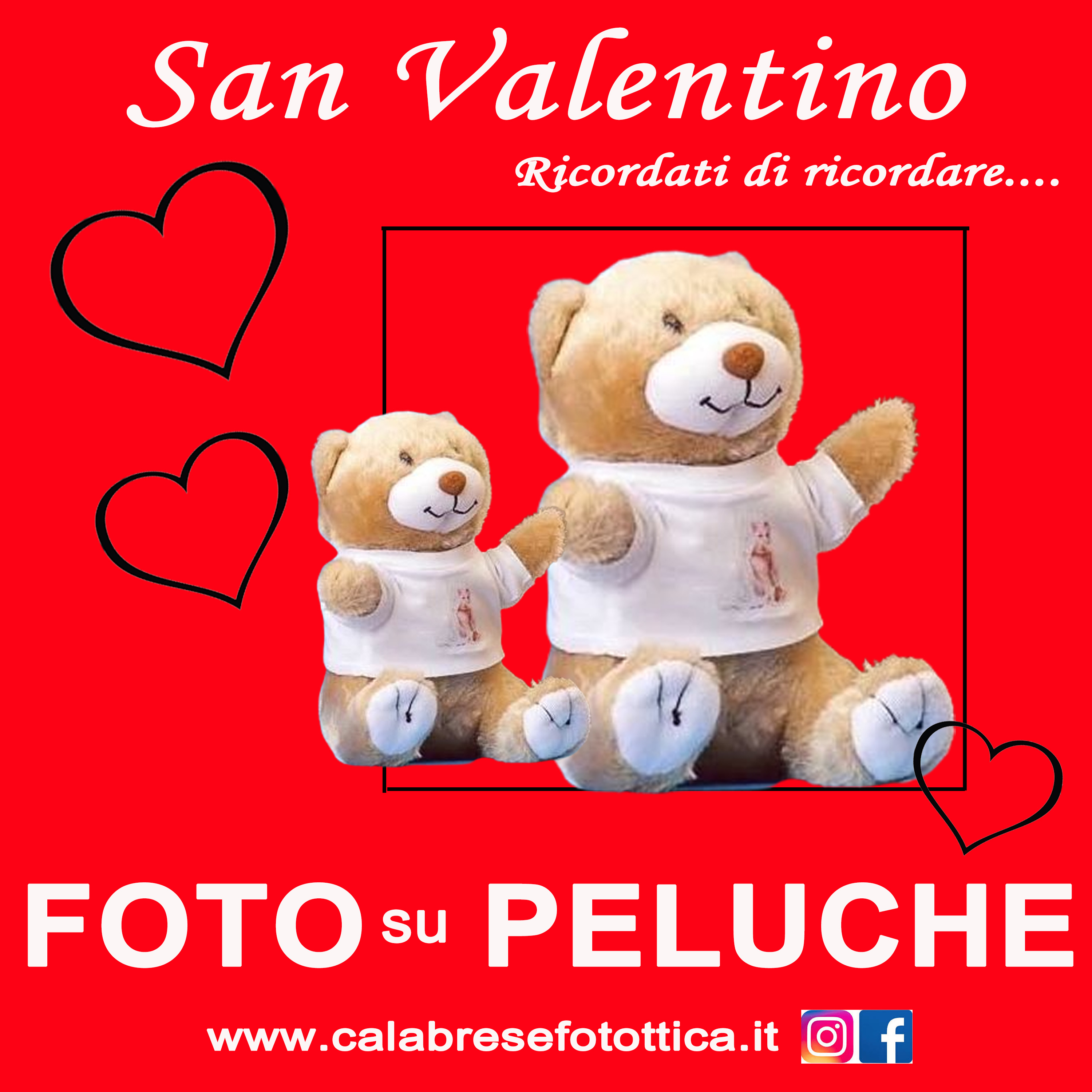 PELUCHE PERSONALIZZATO CON FOTO PER SAN VALENTINO A BOLOGNA, BOLOGNA CENTRO STORICO QUADRILATERO E SAN LAZZARO DI SAVENA: CALABRESE FOTOTTICA GROUP www.calabresefotottica.it