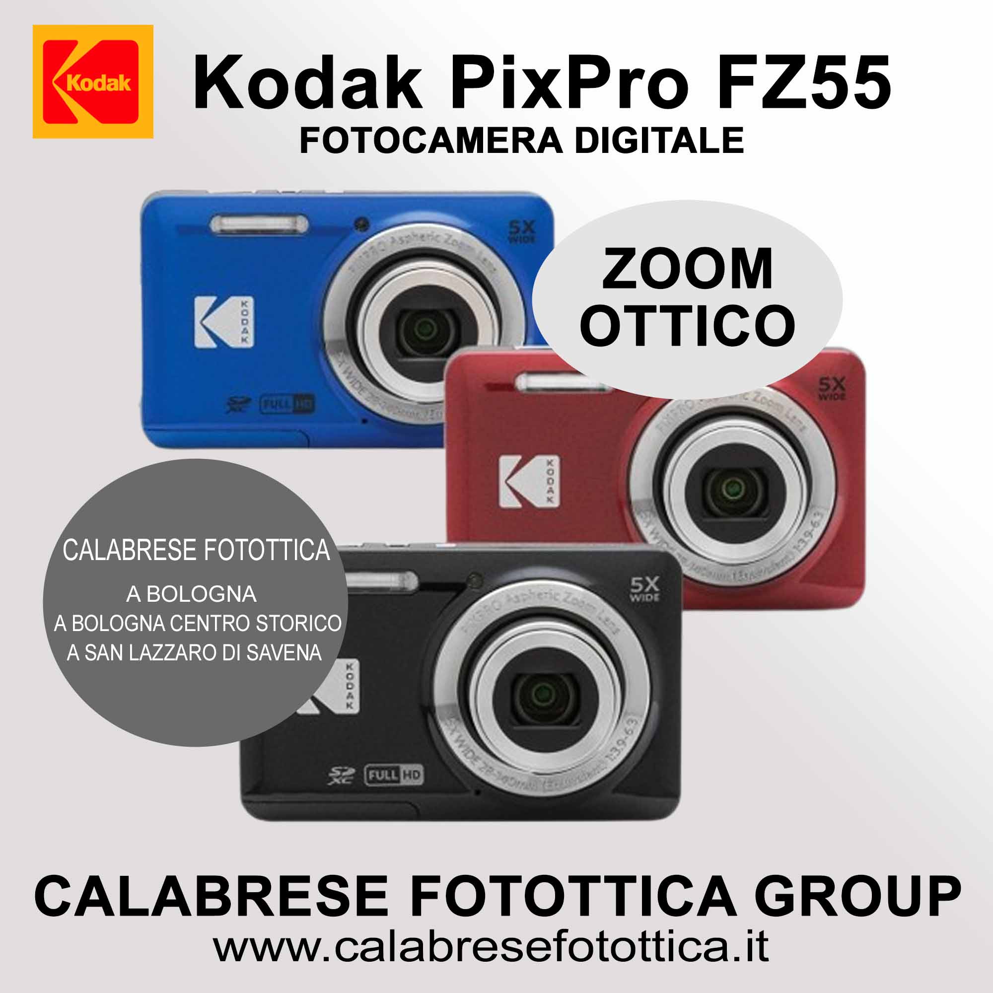 FOTOCAMERE COMPATTE DIGITALI KODAK A BOLOGNA, BOLOGNA CENTRO STORICO E SAN LAZZARO DI SAVENA: CALABRESE FOTOTTICA GROUP www.calabresefotottica.it