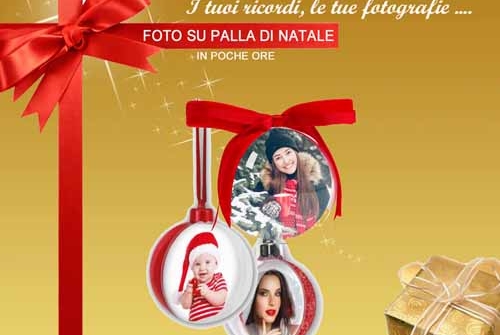 Foto su pallina di Natale. Idea regalo personalizzata Natale 2025 a Bologna e San Lazzaro di Savena  CALABRESE FOTOTTICA